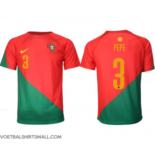 Portugal Pepe #3 Voetbalkleding Thuisshirt WK 2022 Korte Mouwen